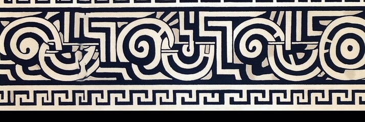 Greek meander art background texture design pattern, greek mythology, Generative AI - obrazy, fototapety, plakaty