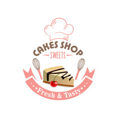 cakes shop vector template logo
