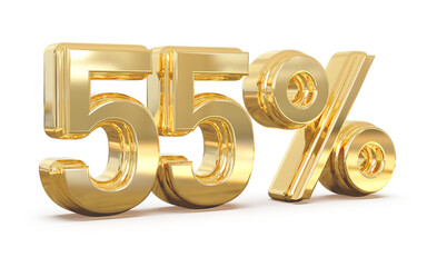 Obraz premium 3d Number 55 Percent Gold