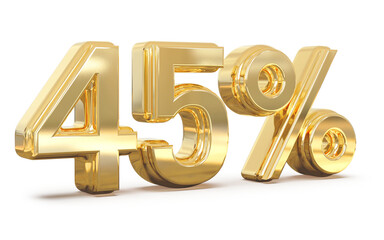 Obraz premium 3d Number 45 Percent Gold