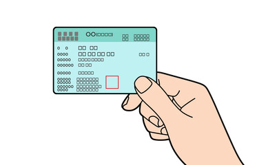 健康保険証を持つ手のイラスト