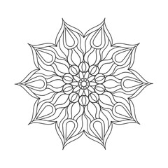 Circular ornament for adult and children's coloring books, scrapbooking or embroidery. Vector illustration in The zentangle technique. Doodle style isolated on white background.