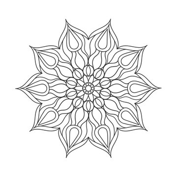 Circular ornament for adult and children's coloring books, scrapbooking or embroidery. Vector illustration in The zentangle technique. Doodle style isolated on white background.