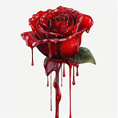 red rose on white background