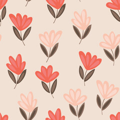 Tiny wildflowers arranged one directionally forming a beautiful floral pattern in pink, coral, brown and peach. Great for home decor, fabric, wallpaper, gift-wrap, stationery, and design projects.
