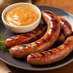 sausages on a plate