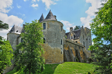 Fototapeta na wymiar France, picturesque castle of Fayrac in Dordogne