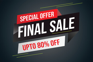 Special offer final sale tag. Banner design template for marketing. Special offer promotion or retail. background banner modern graphic design for store shop, online store, website, landing page