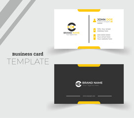 Professional unique, creative and modern clean business card template, visiting card template with yellow and black color.   
