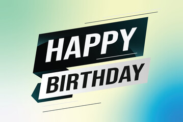 happy birthday word concept vector illustration with lines modern futuristic 3d style for landing page template web mobile app poster banner flyer background gift card coupon label wallpaper
