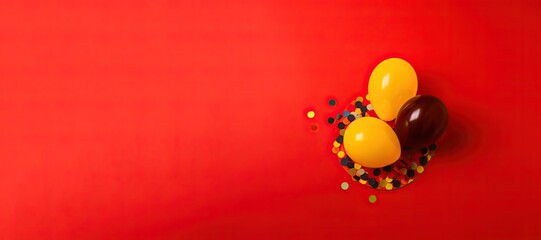 birthday decor with balloons an presents ideal for celebration backgrounds, generative AI