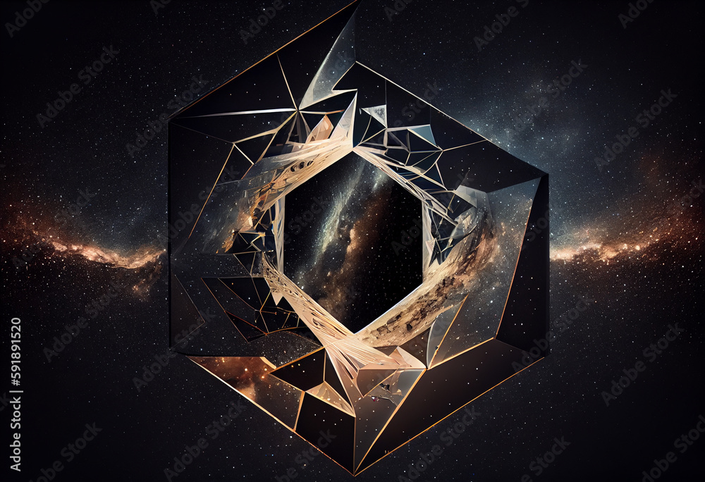 Poster beautiful abstract, surrealist the milky way and its components background. generative ai technology