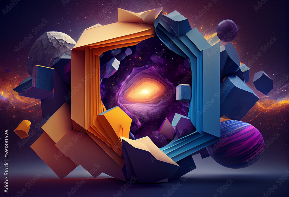 Poster beautiful abstract, surrealist the milky way and its components background. generative ai technology