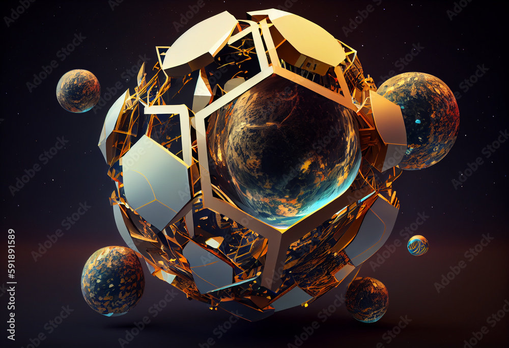 Poster beautiful abstract, surrealist the milky way and its components background. generative ai technology