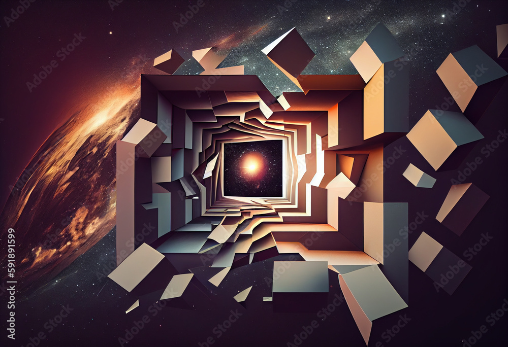 Poster beautiful abstract, surrealist the milky way and its components background. generative ai technology