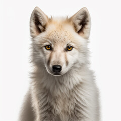 白狼（子供・正面）｜White wolf（Pup・Front）Generative AI