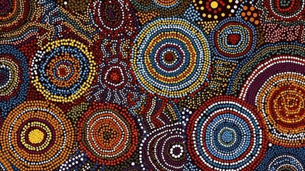 Australian Aboriginal traditional dot art texture background design, pattern, Generative AI