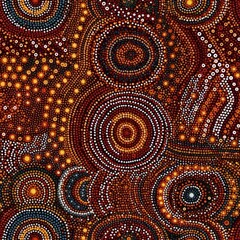 Australian Aboriginal traditional dot art texture background design, pattern, Generative AI