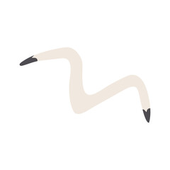 Flying seagull, bird hand drawn illustration. Cartoon style flat design, isolated vector. Kids summer print, seasonal element, holidays, vacations, beach, marine, aquatic bird, coastal wildlife