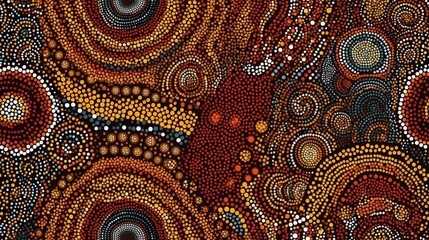 Australian Aboriginal traditional dot art texture background design, pattern, Generative AI