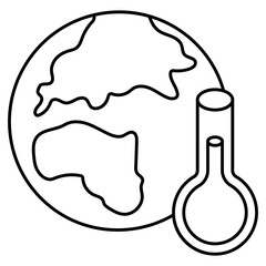 Thermometer with globe denoting concept of global temperature 