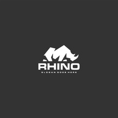 rhino vector logo design illustration © Been ink