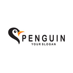 simple penguin logo design template illustration.