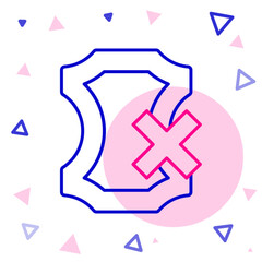 Line No leather icon isolated on white background. Colorful outline concept. Vector