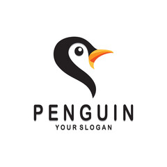 simple penguin logo design template illustration.