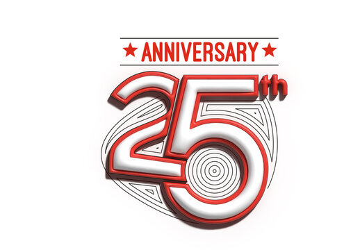 25th Years Anniversary 3D Celebration Text.