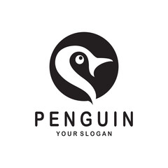 simple penguin logo design template illustration.