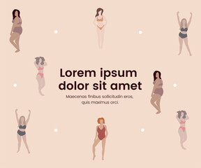 Diversity women body shape pattern