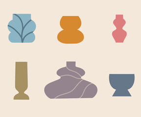 A collection of different vases with different shapes
