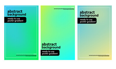 Blurred backgrounds set with modern abstract color gradient. Suitable for brochures, posters, banners, flyers and cards