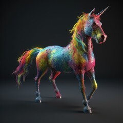 Obraz na płótnie Canvas unicorne, rainbow, 