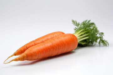 Carrot, white background, orange, green, generative ai, Fresh tasty vegetables, Fresh ingredients, cooking ingredients