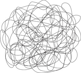 Abstract background with circles, line pattern. Vector illustration of scribble lines isolated on white background