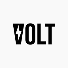 Vlot or Power Typography Lettering Logo Vector Template