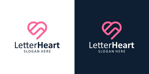Initial letter S logo with love hearts design vector illustration. icon, symbol, creative, logotype.