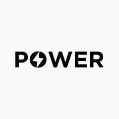 Power Typography Lettering Logo Vector Template