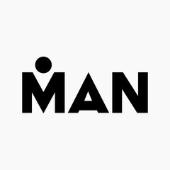 Man Typography Lettering Logo Vector Template