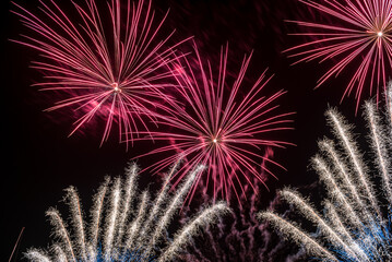 Red and White Colors Fireworks Lights