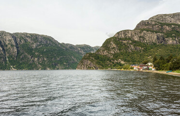 Norway Nature Landscape. River and Mountains.