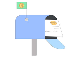 Successful transaction, withdrawal or increase bank account balance notification. Send or recieve money to your banking account and receive mail or message concept for website or mobile application.