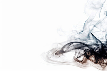 smoke on white background. AI generative image.