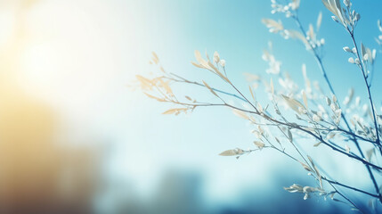 Fototapeta na wymiar A fresh Spring blue with sunny day background. Generative Ai