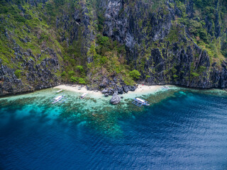 Secret Beach Matinloc Island in El Nido, Palawan, Philippines. Tour C route and Sightseeing Place.