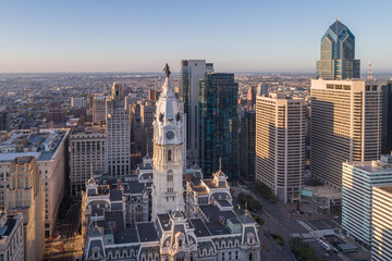 Statue of William Penn. Philadelphia City Hall. William Penn is a bronze statue by Alexander Milne Calder of William Penn. It is located atop the Philadelphia City Hall in Philadelphia, Pennsylvania.