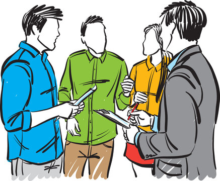 people working together work meeting vector illustration