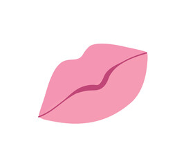 Concept Love moments lips. This flat vector cartoon design captures the concept of a love moment with a pair of lips on a white background. Vector illustration.